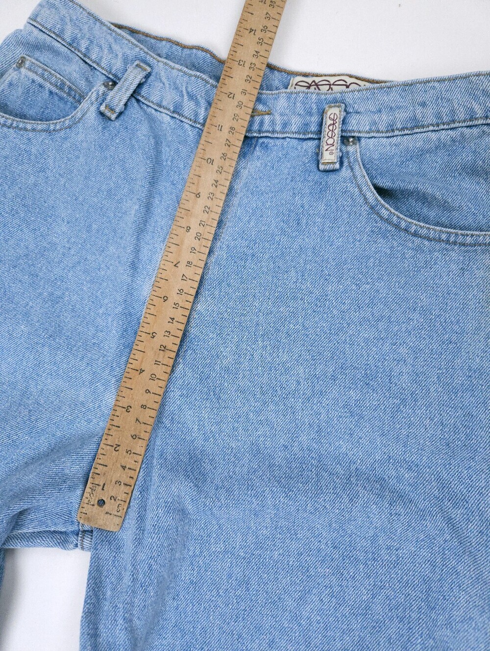 Sasson Vintage Blue Cotton Mom Jeans 90s Tapered High Waist 28x31 - Picture 5 of 14